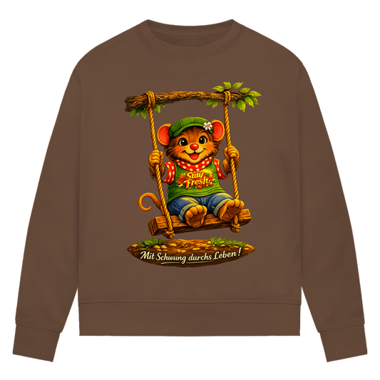 Damen Premium Bio Sweatshirt Willi mit Schwung durchs Leben