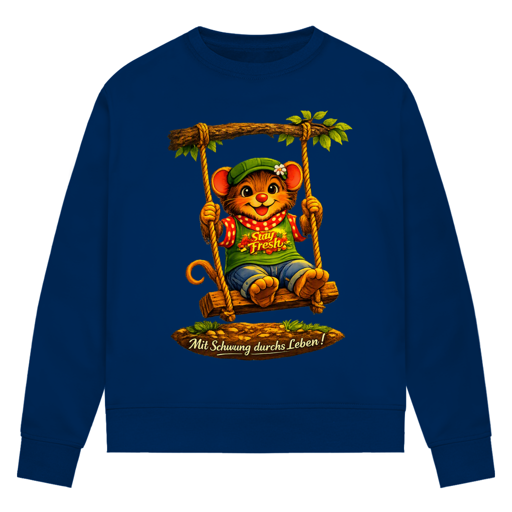 Damen Premium Bio Sweatshirt Willi mit Schwung durchs Leben