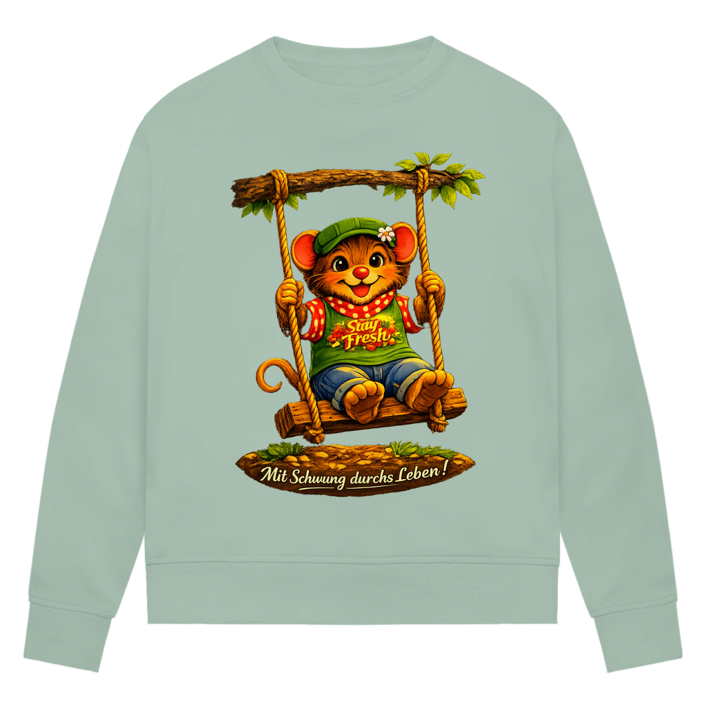 Damen Premium Bio Sweatshirt Willi mit Schwung durchs Leben