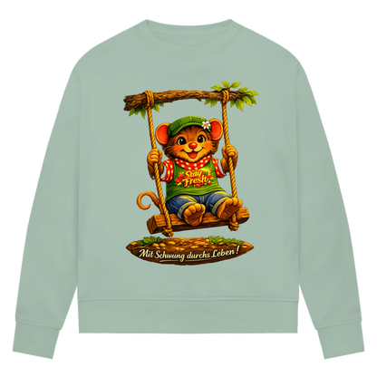 Damen Premium Bio Sweatshirt Willi mit Schwung durchs Leben