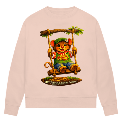 Damen Premium Bio Sweatshirt Willi mit Schwung durchs Leben