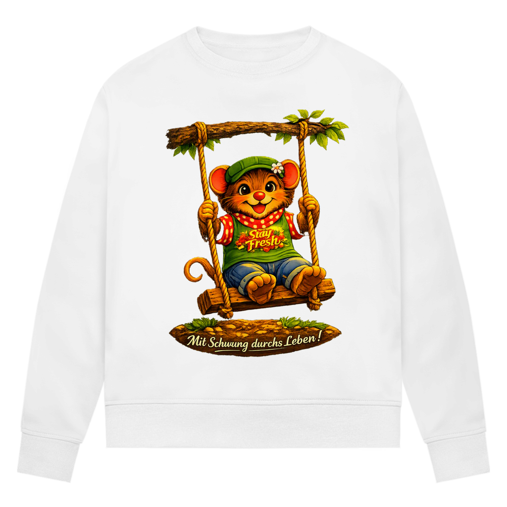 Damen Premium Bio Sweatshirt Willi mit Schwung durchs Leben