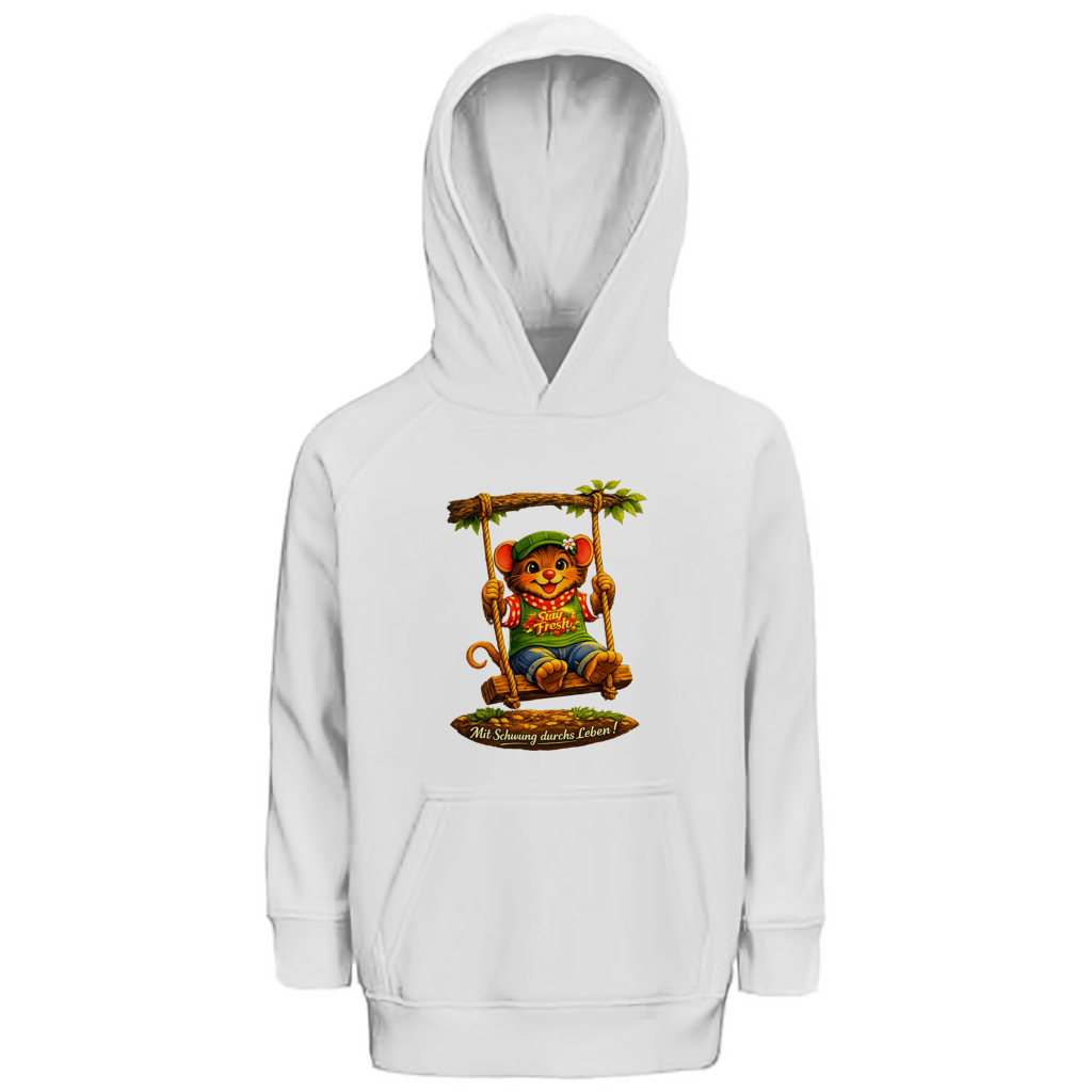 Kinder Premium Bio Hoodie Willi mit Schwung durchs Leben