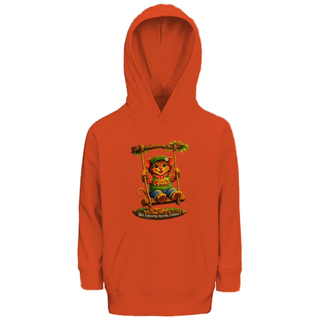 Kinder Premium Bio Hoodie Willi mit Schwung durchs Leben