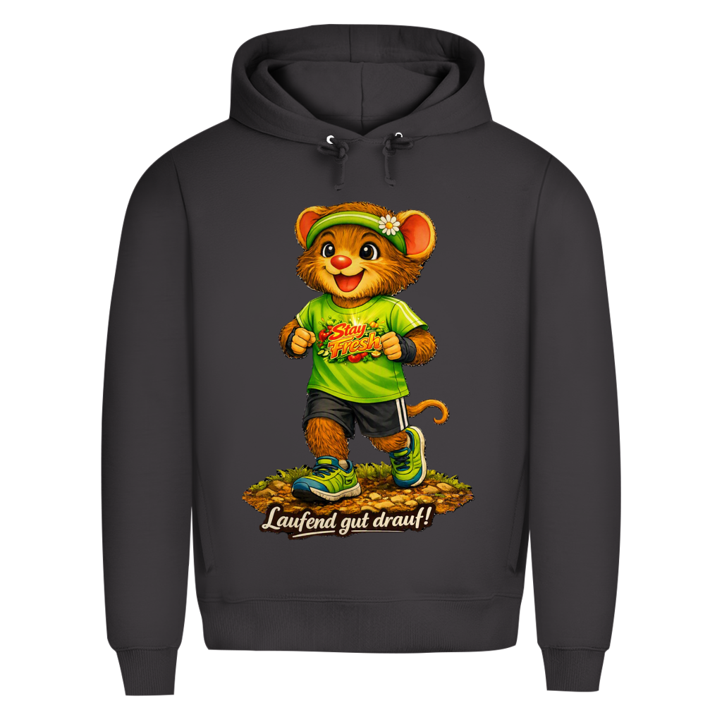 Herren Premium Bio Hoodie Willi - Laufend gut drauf!