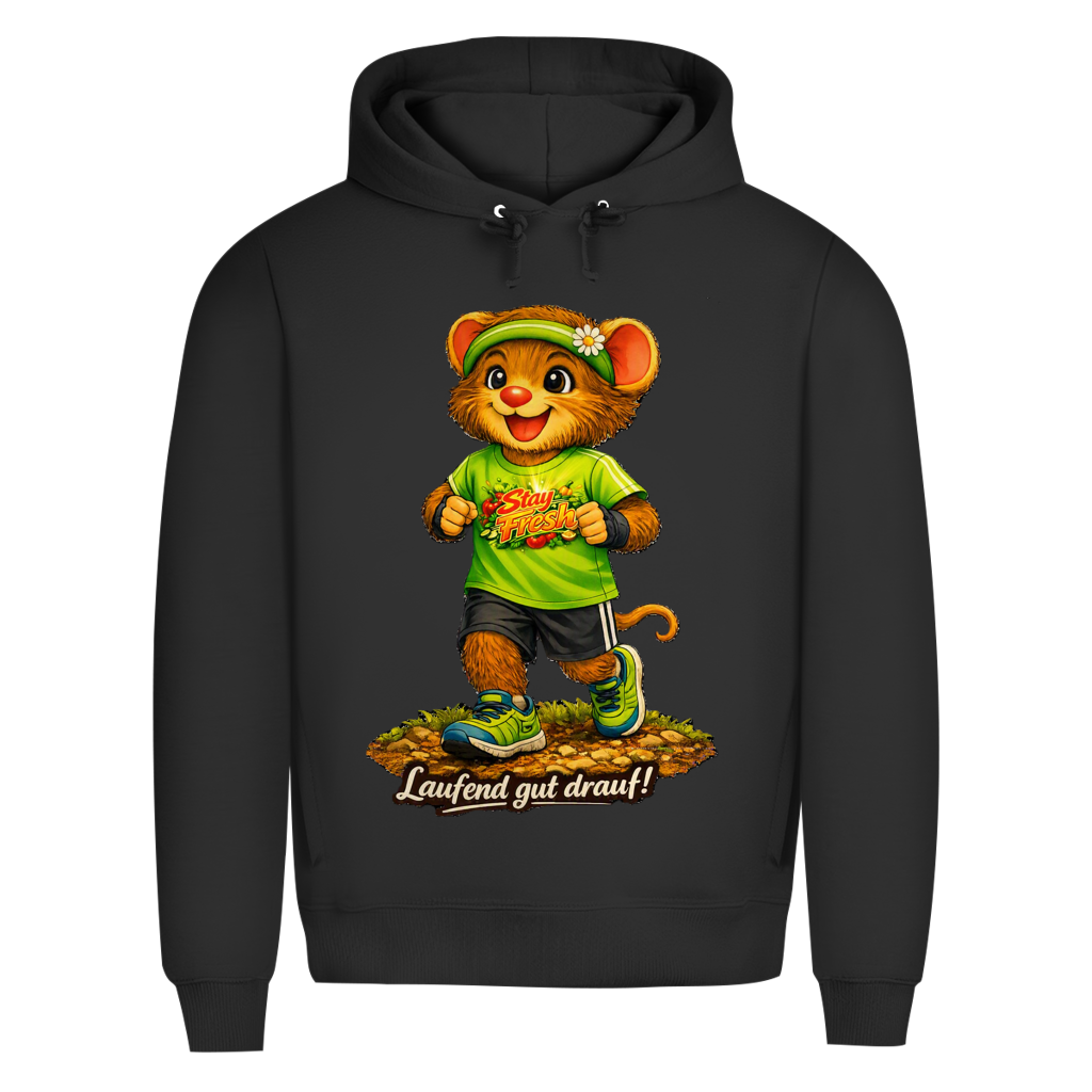 Herren Premium Bio Hoodie Willi - Laufend gut drauf!