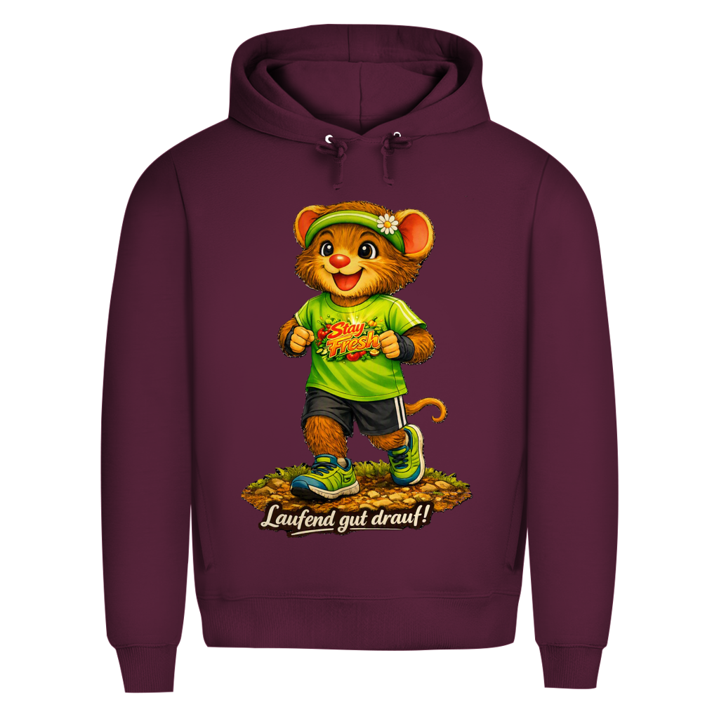 Herren Premium Bio Hoodie Willi - Laufend gut drauf!