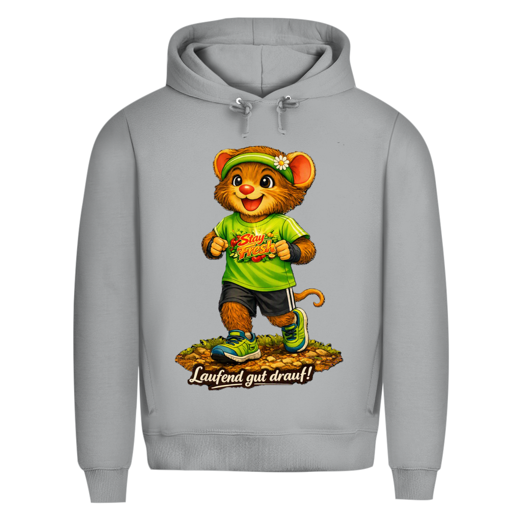 Herren Premium Bio Hoodie Willi - Laufend gut drauf!