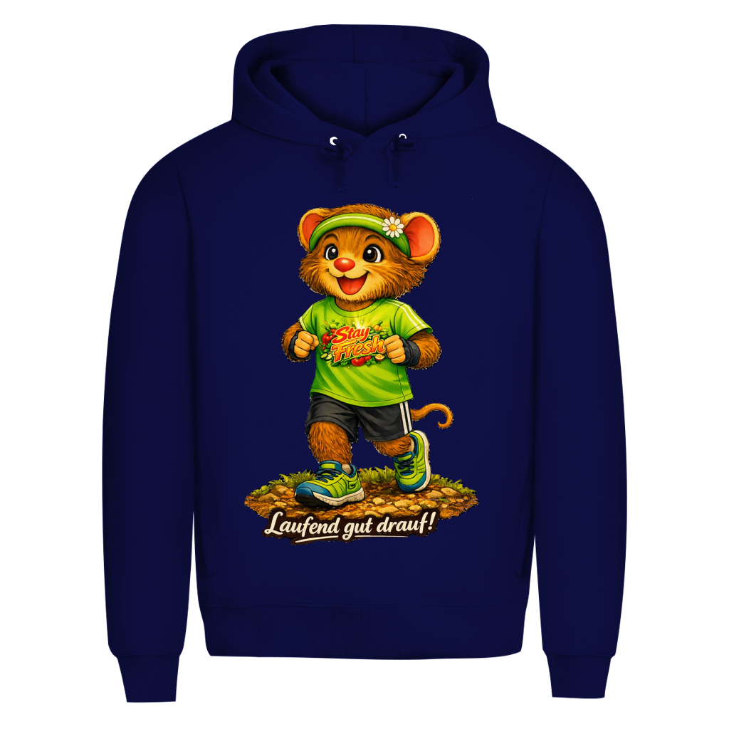Herren Premium Bio Hoodie Willi - Laufend gut drauf!