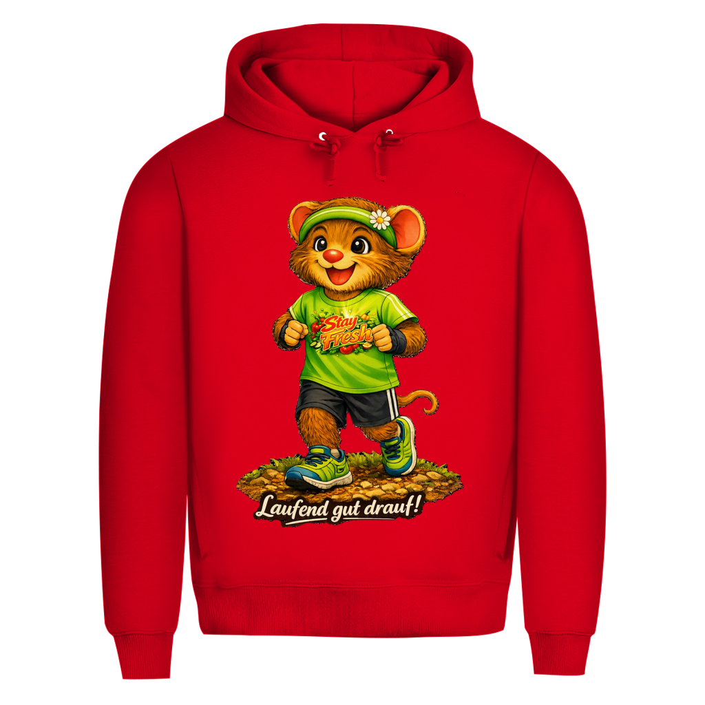 Herren Premium Bio Hoodie Willi - Laufend gut drauf!