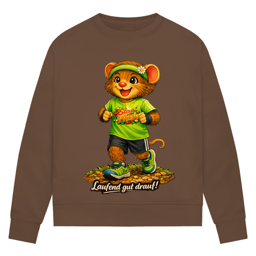 Damen Premium Bio Sweatshirt Willi - Laufend gut drauf!