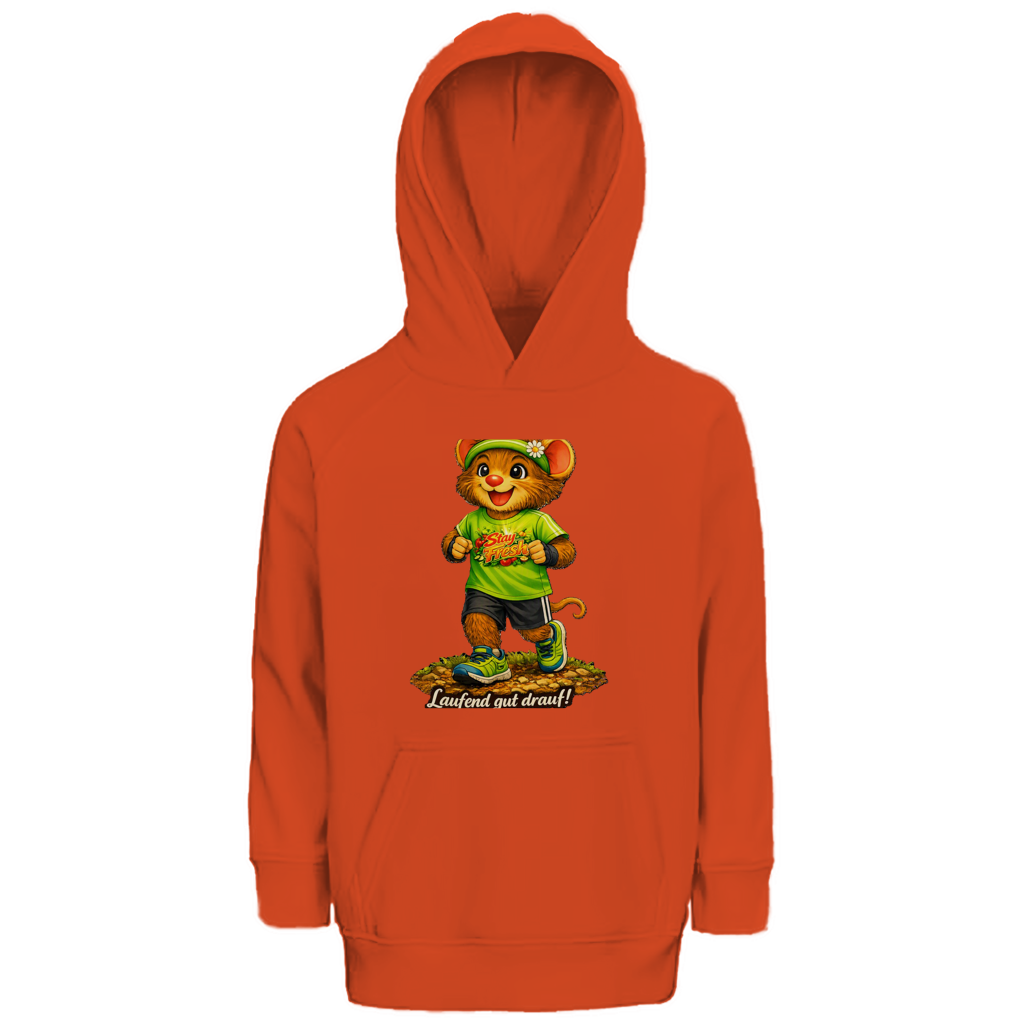Kinder Premium Bio Hoodie Willi - Laufend gut drauf!