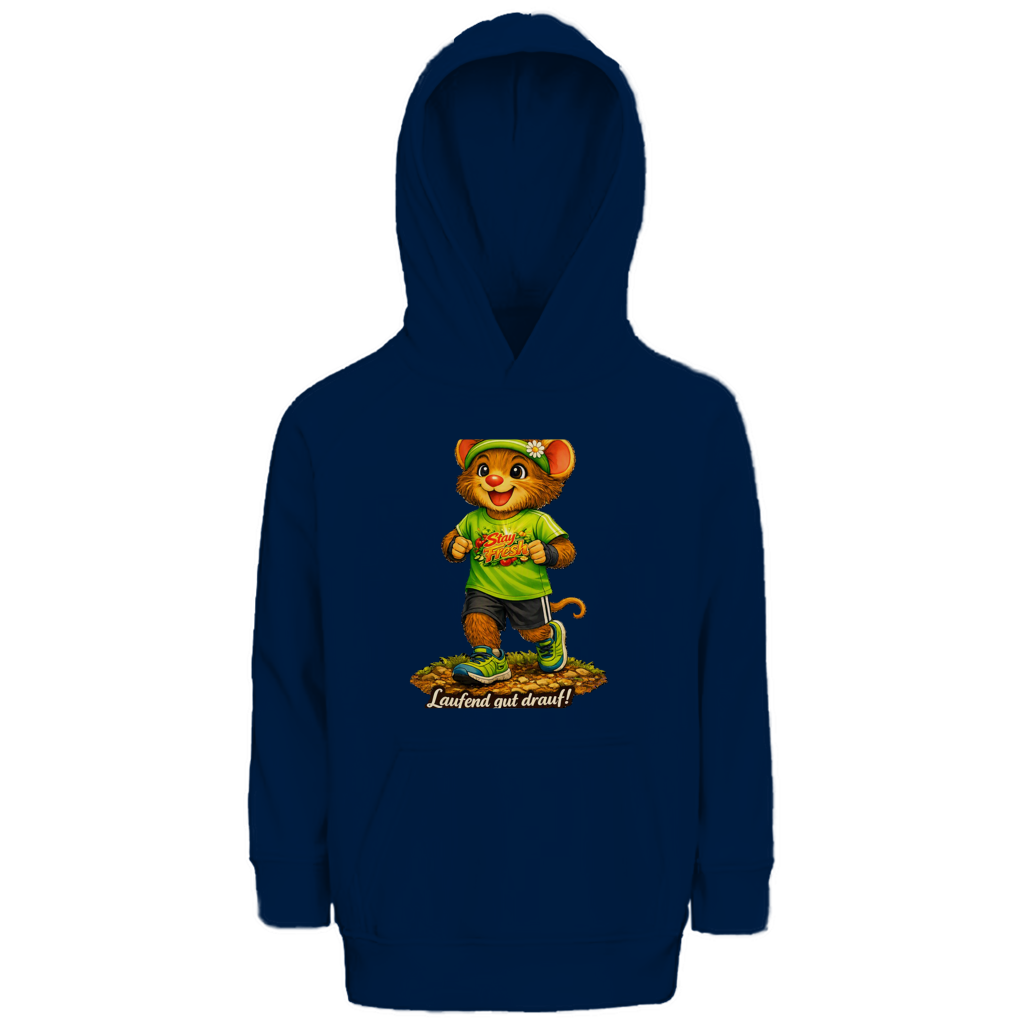 Kinder Premium Bio Hoodie Willi - Laufend gut drauf!