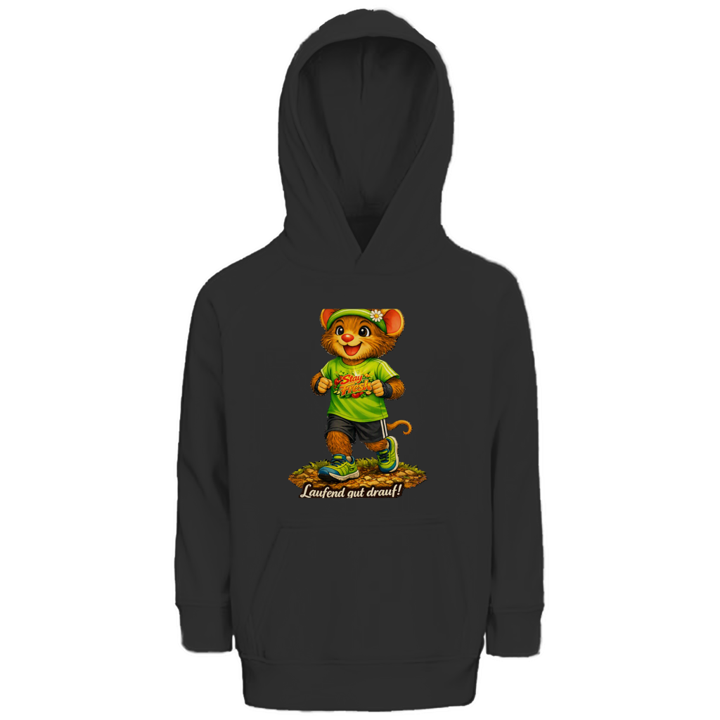 Kinder Premium Bio Hoodie Willi - Laufend gut drauf!