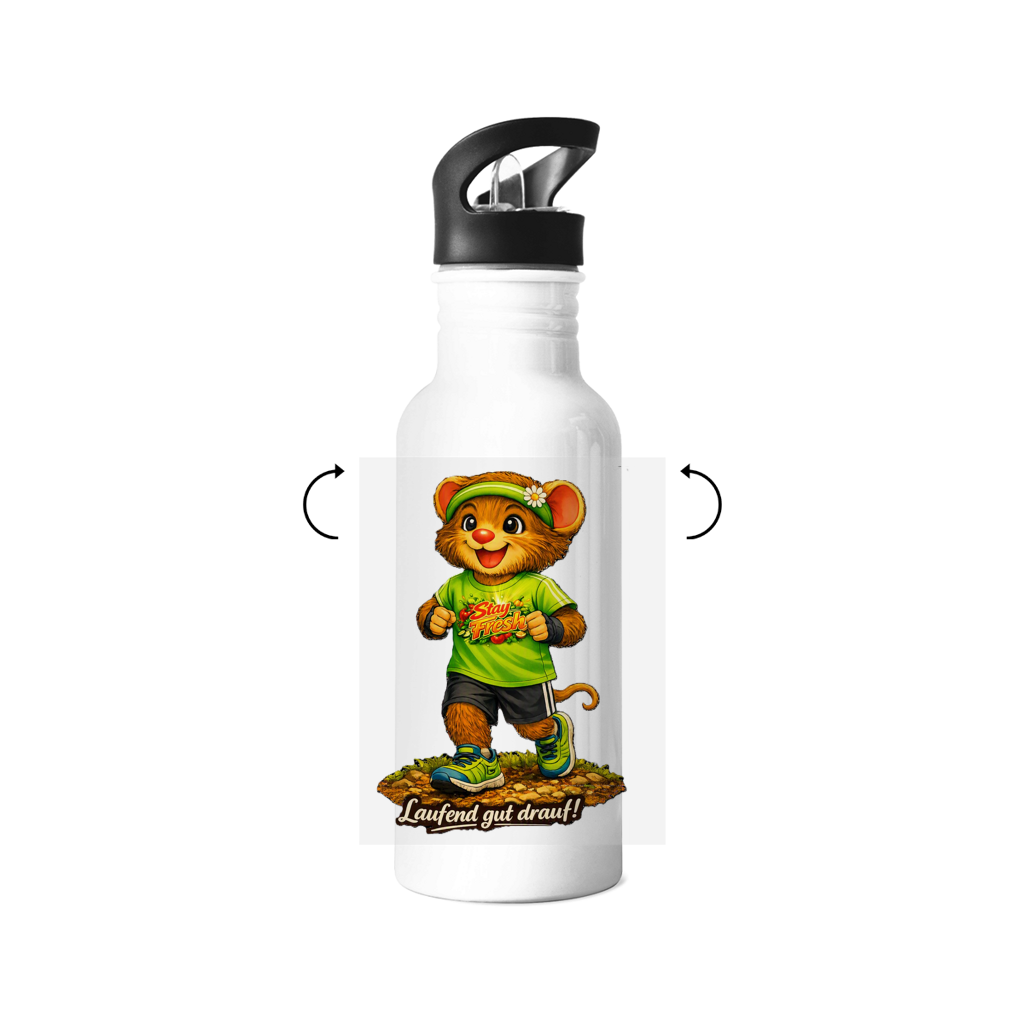 Edelstahl-Trinkflasche Willi - Laufend gut drauf!