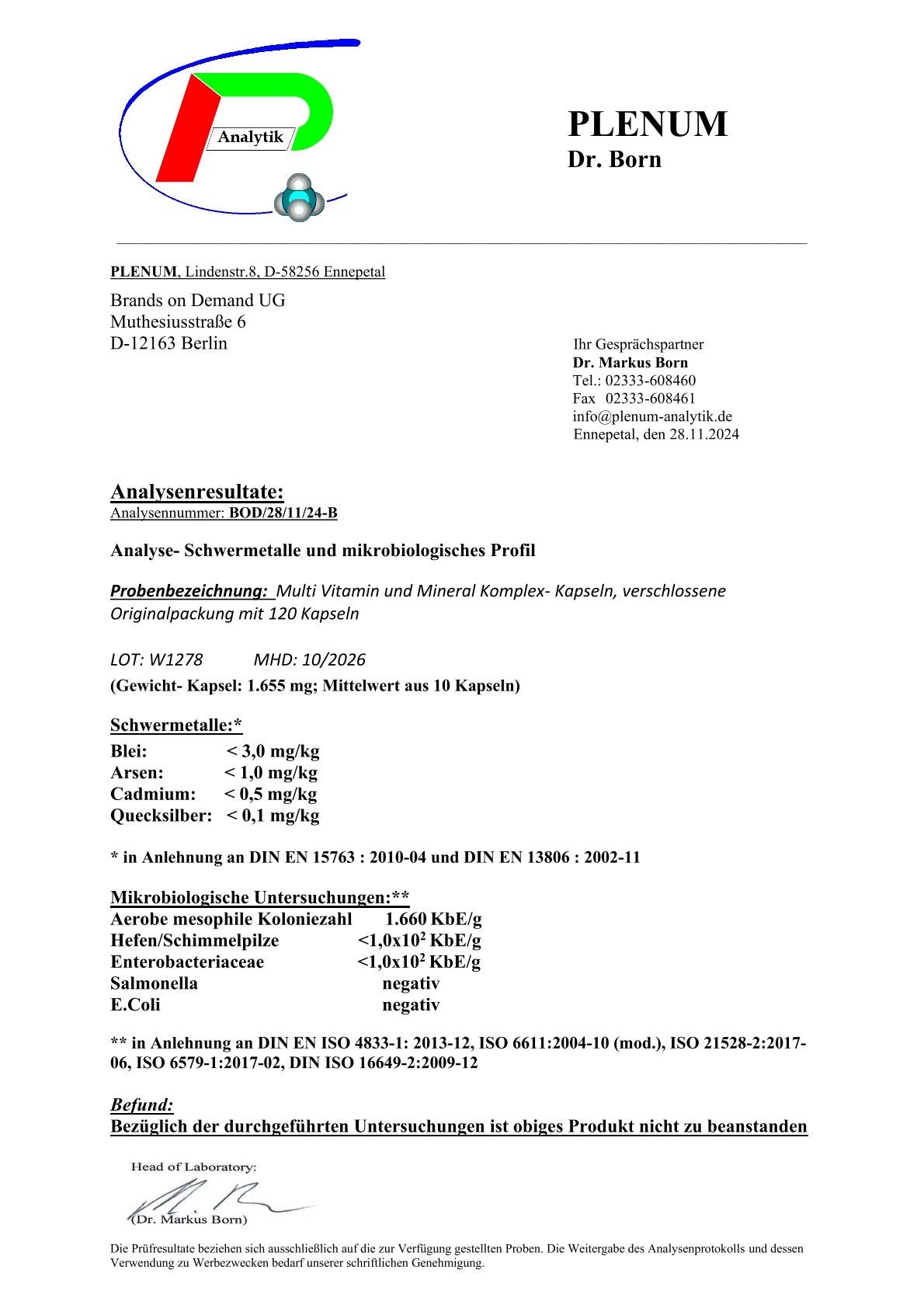 Multi Vitamin und Mineral Komplex - 120 Softgels
