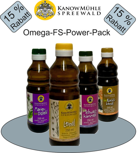 Qualitätsöl aus der Kanow Mühle-Power-Pack 4x250 ml Flaschen
