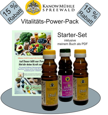 Qualitätsöl aus der Kanow Mühle -Spezialedition- 3x100 ml Bundle incl. Buch als PDF