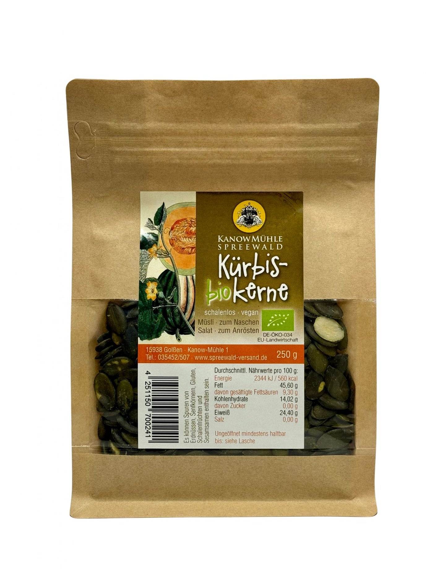 Kürbiskerne im Papierbeutel 500 gr.